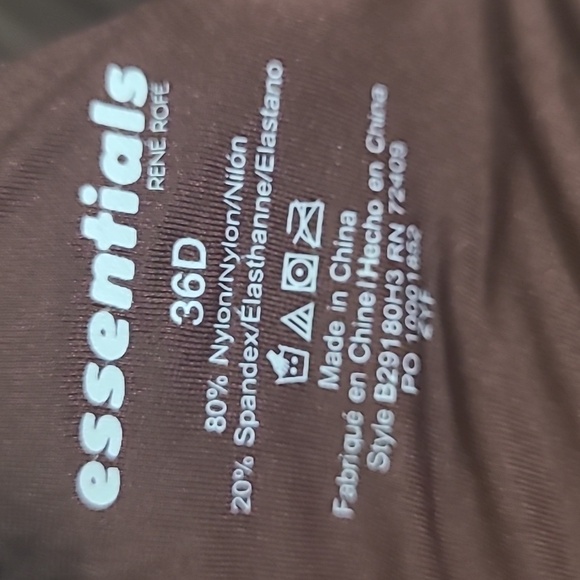 Essentials Women's Wireless Bra Set - Cream, White, Brown size 36 D - Picture 3 of 4